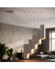 Regulowana lampa wisząca pająk 5 punktowa biała VIZELA T5 GOLD w stylu glamour