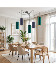 Kolorowa lampa wisząca pająk do jadalni 5xE27 VIZELA T5  GOLD