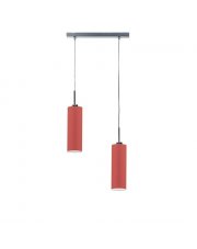 Nowoczesna lampa na szynie MADERA z czerwonymi abażurami fi-15 cm