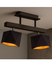 Lampa 2-płomienna na drewnianej belce ASTIR GOLD