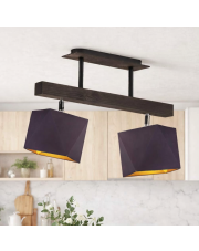 Lampa 2-płomienna na drewnianej belce ASTIR GOLD