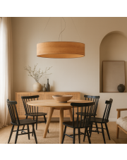 Duża lampa wisząca do salonu z abażurem 80 cm PORTO ECO fi - 80 cm - kolor dąb sonoma