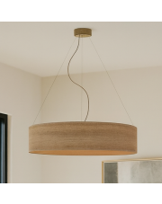 Nowoczesna lampa wisząca LED do salonu PORTO ECO fi - 80 cm - kolor orzechowy