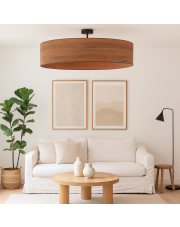 Nowoczesna lampa sufitowa do salonu z okrągłym abażurem GRENADA ECO fi - 80 cm ECO - kolor kasztanowy