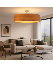 Nowoczesna lampa sufitowa do salonu z dużym abażurem 100 cm GRENADA ECO fi - 100 cm - kolor dąb sonoma