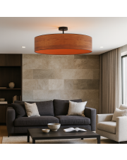 Designerska lampa sufitowa LED - plafoniera do salonu z abażurem 100 cm GRENADA ECO fi - 100 cm - kolor kasztanowy