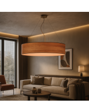 Duży żyrandol 100 cm do salonu w stylu skandynawskim PORTO ECO fi - 100 cm - kolor kasztanowy