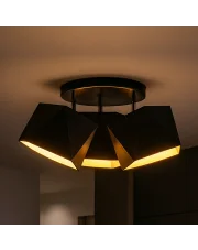 Czarna 3 punktowa lampa sufitowa MINORKA GOLD