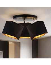 Czarna 3 punktowa lampa sufitowa do kuchni MINORKA GOLD w stylu glamour