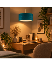 Lampa welurowa wisząca SINTRA VELUR fi - 40 cm - kolor zieleń butelkowa