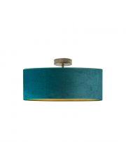 Lampa sufitowa WENECJA VELUR fi - 50 cm kolor zieleń butelkowa  ze złotym wnętrzem