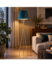 Trójnożna lampa stojąca do salonu TOKIO VELUR z włącznikiem nożnym