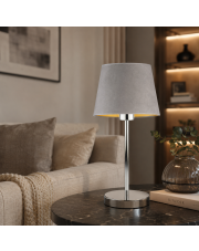 Szara lampka nocna w stylu skandynawskim SIENA VELUR