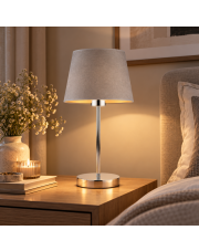 Szara lampka nocna w stylu skandynawskim SIENA VELUR