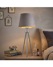 Skandynawska lampa na trójnogu z abażurem BERGEN VELUR nowoczesna lampa z abażurem