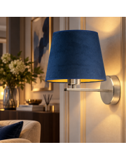 Metalowa lampa ścienna z abażurem z weluru PUNA VELUR