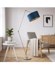 Srebrna lampa podłogowa z regulowanym ramieniem BARI VELUR w stylu marynistycznym