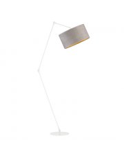 Biała lampa podłogowa z wysięgnikiem ruchomym BARI VELUR