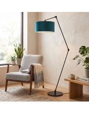 Lampa stojąca na wysięgniku do salonu BARI VELUR regulowana lampa na wysięgniku