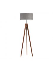 Mahoniowa lampa stojąca do salonu z drewna HAITI VELUR