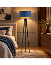 Skandynawska lampa stojąca z drewna MIAMI VELUR