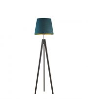 Designerska lampa drewniana z welurowym abażurem ARUBA VELUR