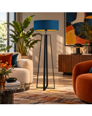 Duża lampa podłogowa do salonu z abażurem MOSS VELUR