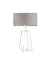 Designerska lampa stołowa szaro-biała THOR VELUR