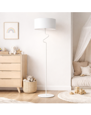 Biała lampa podłogowa o nieregularnym kształcie stelaża MORONI