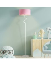 Lampa stojąca do pokoju dziecka MORONI z różowym abażurem