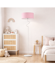 Lampa stojąca do pokoju dziecka MORONI z różowym abażurem