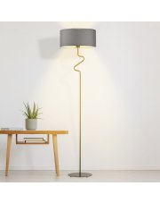 Skandynawska lampa stojąca z szarym abażurem MORONI