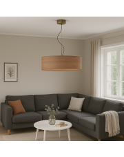 Nowoczesny żyrandol do jadalni HAJFA ECO fi - 60 cm - kolor orzechowy