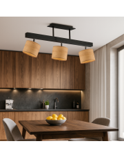 Skandynawska lampa sufitowa drewniana HOLLYWOOD ECO z abażurami imitującymi fornir