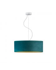 Nowoczesna lampa sufitowa HAJFA VELUR fi - 50 cm kolor zieleń butelkowa ze złotym wnętrzem