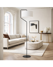 Biała lampa stojąca do salonu TESALLIA 