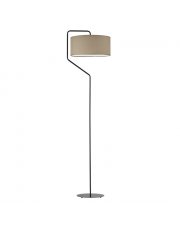 Czarna lampa podłogowa z beżowym abażurem TESALLIA 