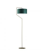 Elegancka lampa podłogowa do salonu TESALLIA z abażurem w kolorze zieleni butelkowej