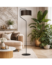 Klasyczna lampa stojąca z brązowym abażurem TESALLIA do salonu
