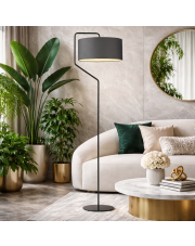 Skandynawska lampa podłogowa do salonu TESALLIA z abażurem
