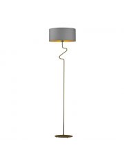 Szara lampa podłogowa w stylu skandynawskim MORONI GOLD