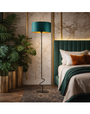 Lampa podłogowa w kolorze zieleni butelkowej JERSEY GOLD