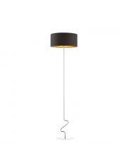 Czarna lampa podłogowa JERSEY GOLD z abażurem ze złotym wnętrzem