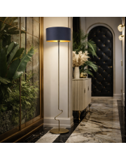 Designerska lampa stojąca na przedpokój JERSEY GOLD ze złotym wykończeniem 