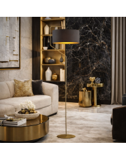 Czarna lampa podłogowa glamour TESALLIA GOLD lampa stojąca glamour czarna