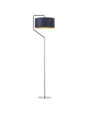 Czarna lampa stojąca do salonu TESALLIA GOLD