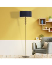 Granatowa lampa podłogowa do czytania BERMUDY czarne kule