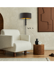 Designerska lampa podłogowa z czarnym abażurem ze złotym wnętrzem BERMUDY GOLD
