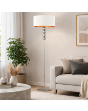 Srebrna lampa stojąca do salonu kule BERMUDY GOLD