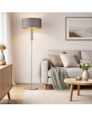 Skandynawska lampa podłogowa z abażurem BERMUDY GOLD